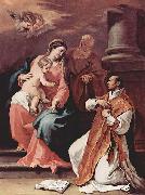 Sebastiano Ricci Heilige Familie und der Hl. Ignatius von Loyola oil painting on canvas